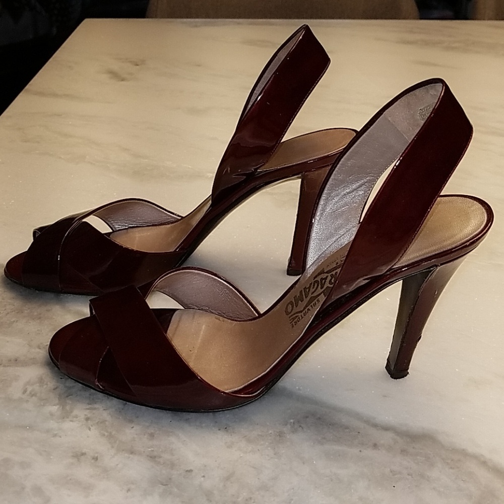 Ferragamo Ruby patent heels